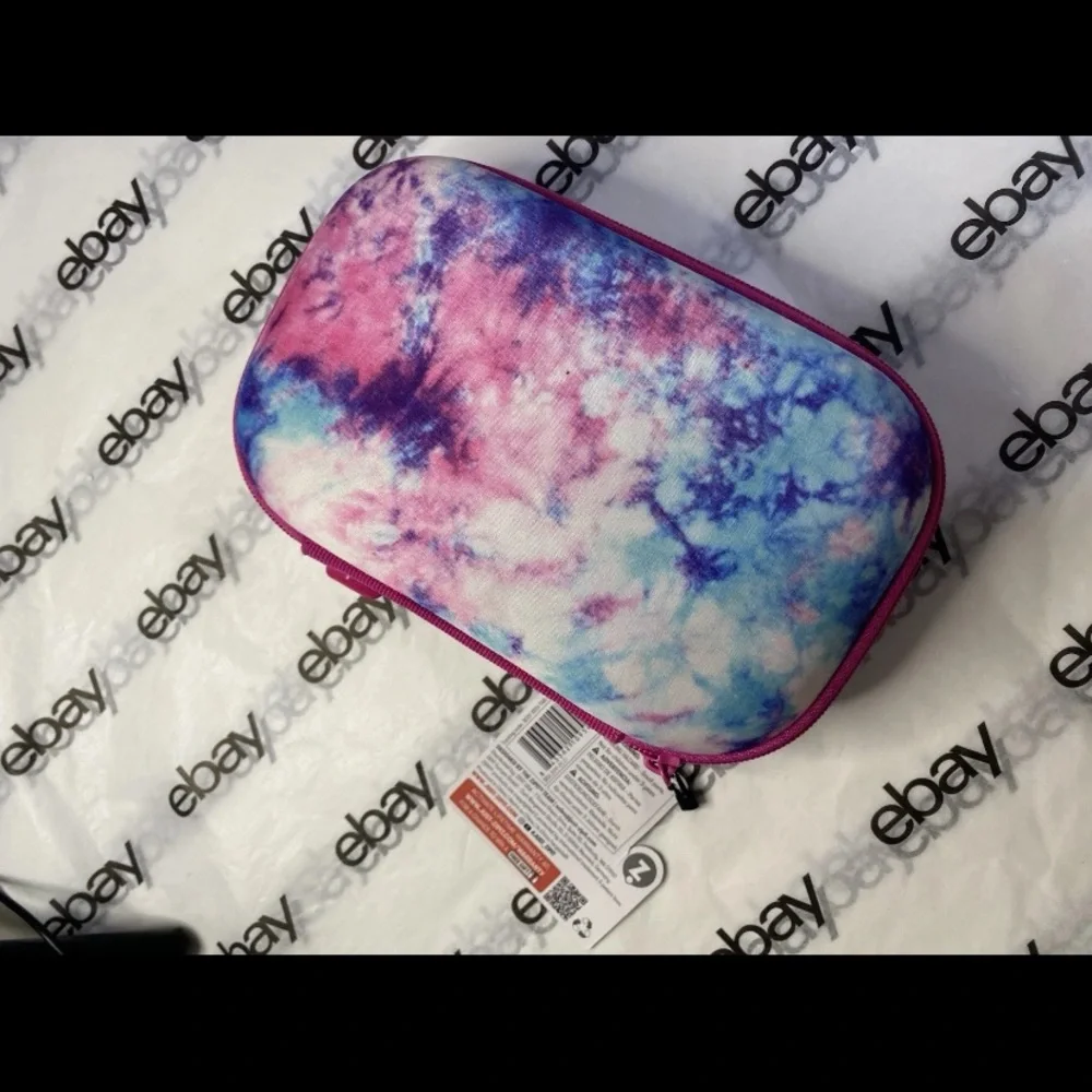 ZIPIT Colorz Pencil Storage Box Tiedye Pink Blue Hard She’ll Case NWT